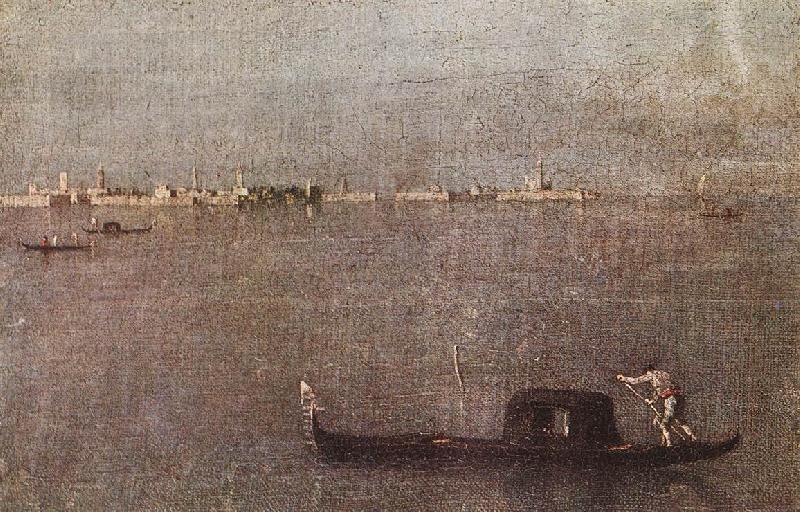 GUARDI, Francesco Gondola in the Lagoon dfhg Norge oil painting art